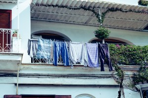 laundryhangingfromarailing